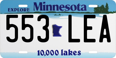 MN license plate 553LEA