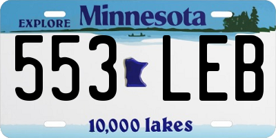MN license plate 553LEB