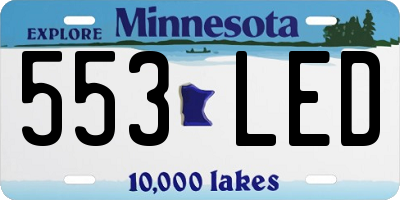 MN license plate 553LED