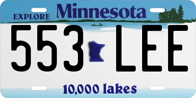 MN license plate 553LEE