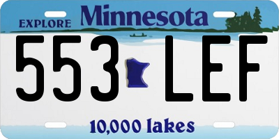 MN license plate 553LEF