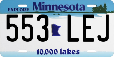 MN license plate 553LEJ