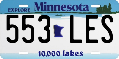 MN license plate 553LES