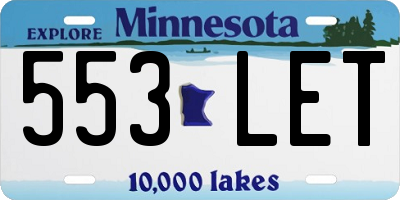 MN license plate 553LET