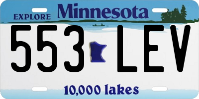 MN license plate 553LEV