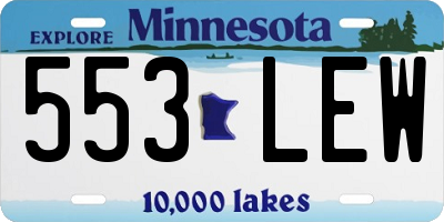 MN license plate 553LEW