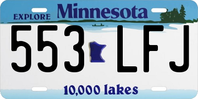 MN license plate 553LFJ