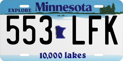 MN license plate 553LFK