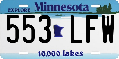 MN license plate 553LFW