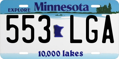 MN license plate 553LGA