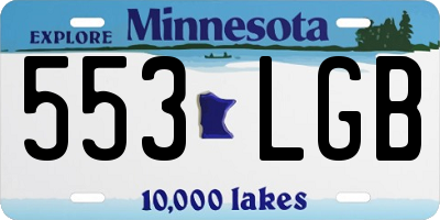 MN license plate 553LGB