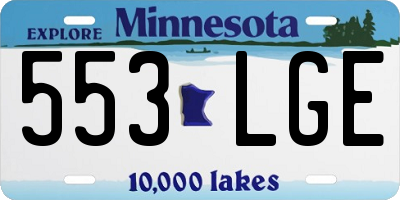 MN license plate 553LGE