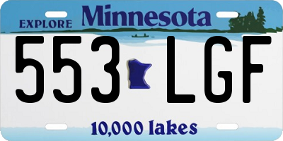 MN license plate 553LGF