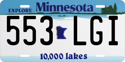 MN license plate 553LGI