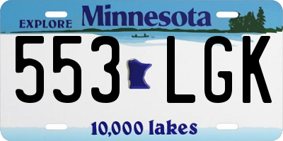 MN license plate 553LGK