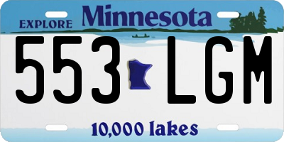 MN license plate 553LGM