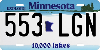 MN license plate 553LGN