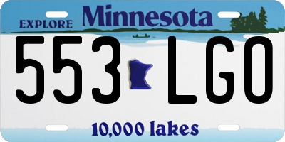 MN license plate 553LGO