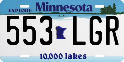 MN license plate 553LGR