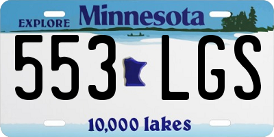 MN license plate 553LGS