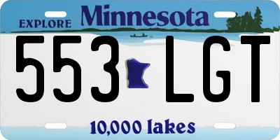 MN license plate 553LGT