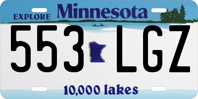 MN license plate 553LGZ