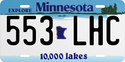 MN license plate 553LHC