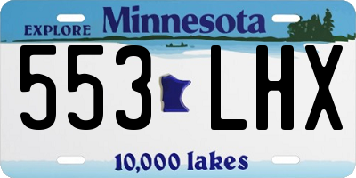 MN license plate 553LHX