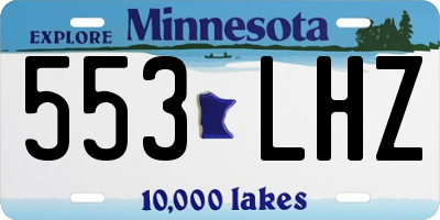 MN license plate 553LHZ