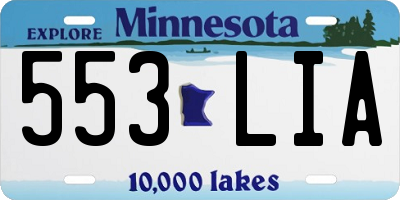 MN license plate 553LIA