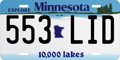 MN license plate 553LID