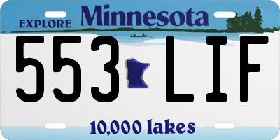 MN license plate 553LIF