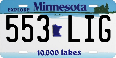 MN license plate 553LIG