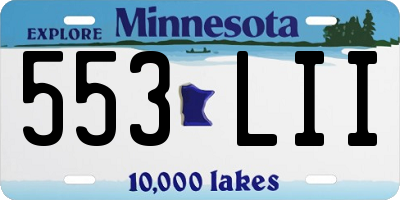 MN license plate 553LII