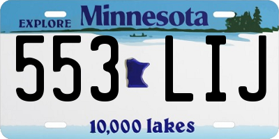 MN license plate 553LIJ