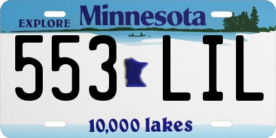 MN license plate 553LIL