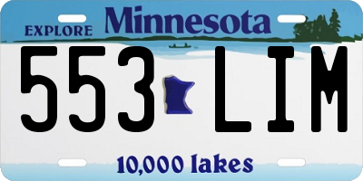 MN license plate 553LIM