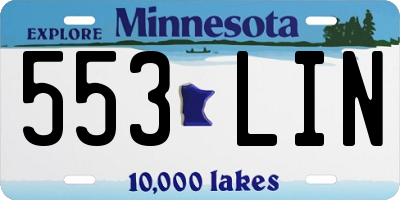 MN license plate 553LIN
