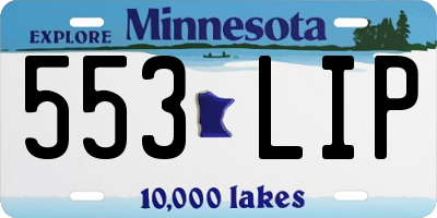 MN license plate 553LIP