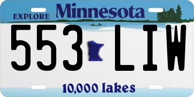 MN license plate 553LIW