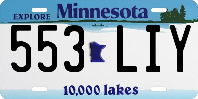 MN license plate 553LIY