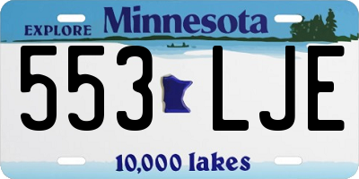 MN license plate 553LJE