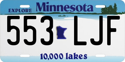 MN license plate 553LJF