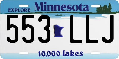 MN license plate 553LLJ