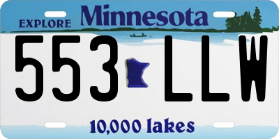 MN license plate 553LLW