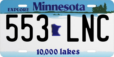 MN license plate 553LNC