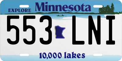 MN license plate 553LNI