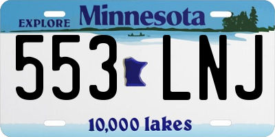 MN license plate 553LNJ