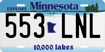 MN license plate 553LNL