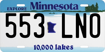 MN license plate 553LNO